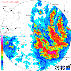 PAGASA Cebu City weather radar reflectivity loop from November 8, 2013
