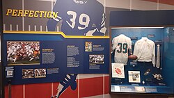 The "Perfection Exhibit" honoring the 1972 17–0 Undefeated Miami Dolphins at the Pro Football Hall of Fame.