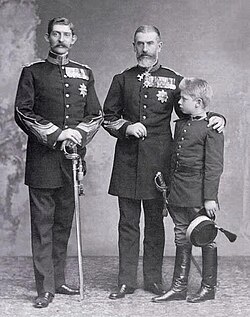 King Carol I with his nephew Ferdinand and his son, Carol II