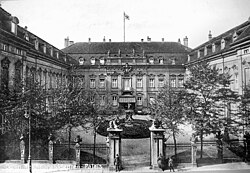The presidential palace (the building at the back)