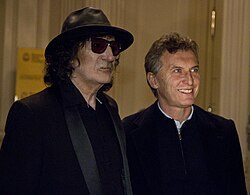 Charly García and former Chief of government of Buenos Aires Mauricio Macri, at Teatro Colón in 2013