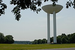 The Bell Labs water tower in Holmdel was designed to resemble a transistor. Telecommunications remains an important industry in Central Jersey.