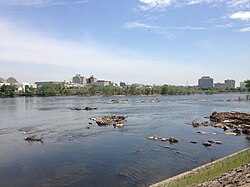 The "Falls of the Delaware," part of the Delaware River in Trenton