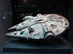 The Millennium Falcon, designed with exposed mechanics, asymmetry, and surface wear inspired by hot rod culture