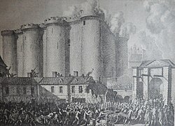 Storming of the Bastille on July 14 (Bastille Day), 1789