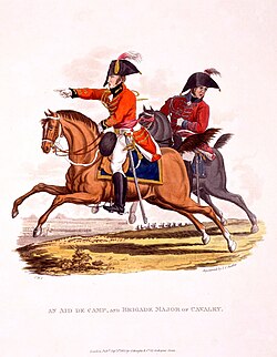 1812 engraving of a brigade major (right)