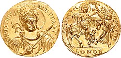 A golden medallion celebrating the reconquest of Africa, AD 534