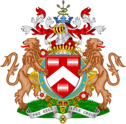 Arms of Edward Ponsonby, 8th Earl of Bessborough, which had the circlet and collar of the Order.