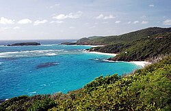 The island of Mustique in the Grenadines