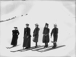 The Start of the Girls' Snowshoe Race