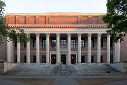 Widener Library, the anchor of Harvard Library, the largest academic library in the world with more than 20 million holdings
