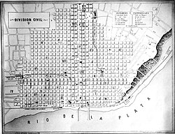 Map of the line in the city of Buenos Aires, 1870.