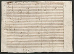 Holograph manuscript of Beethoven's Fifth Symphony, 1807.