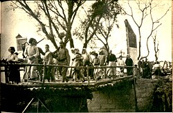 Japanese soldiers escorting Chinese forced-labour farm workers, 1937