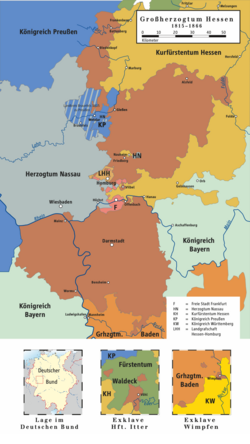 Territory of the Grand Duchy of Hesse, 1815–1866