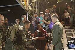 U.S. Marines assisting in the Philippine disaster relief