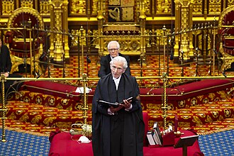 The Lord Speaker presiding from the woolsack