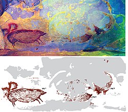 In 2021, researchers discovered ancient cave art in Leang Tedongnge, Sulawesi, Indonesia, estimated to be at least 45,500 years old. Depicting a warty pig, this artwork is recognized as the world's oldest known example of figurative or representational art.
