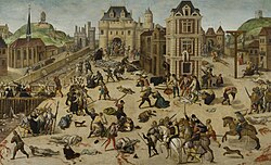 Painting of the St. Bartholomew's Day Massacre, an event in the French Wars of Religion, by François Dubois