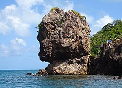 The Head of Morgan, a rock formation on the island of Santa Catalina