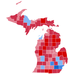 2024 U.S. presidential election results by county in Michigan Democratic Republican