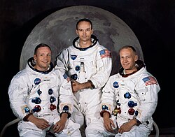 Apollo 11 crew, from left: Commander Neil Armstrong, Command Module Pilot Michael Collins, and Lunar Module Pilot Buzz Aldrin