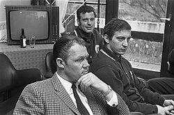 Rinus Michels with Velibor Vasović and Heinz Stuy in 1969