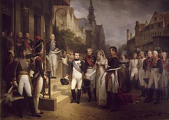 Napoleon demanded that Alexander I of Russia and Frederick William III of Prussia meet him at Tilsit in July 1807.
