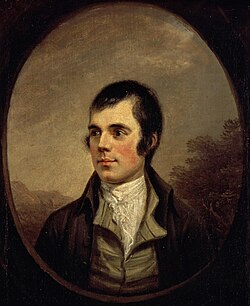Robert Burns in Alexander Nasmyth's portrait of 1787