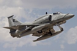 An A-4AR taking off from Governor Francisco Gabrielli Int'l Airport