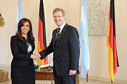 Fernández de Kirchner with German president, Christian Wulff