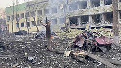 A children's hospital in Mariupol after a Russian airstrike