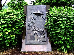 "Martian landing site" historical marker commemorating the 1938 War of the Worlds radio broadcast.