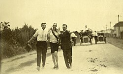 Thomas Hicks running the marathon at the 1904 Olympics in St. Louis