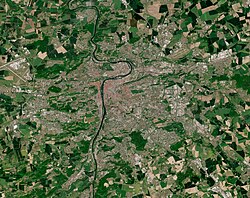 Prague seen from satellite