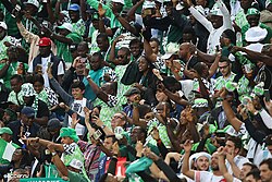 Nigerian football supporters at the 2018 FIFA World Cup in Russia