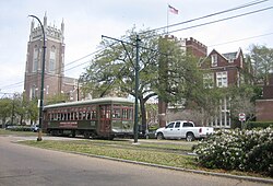A view of Loyola University New Orleans, adjacent to Tulane University from St. Charles Avenue