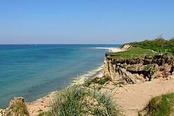 Steep coast at Darss West Beach, near Ahrenshoop in Germany