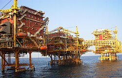 ONGC Oil and Gas Processing Platform in the Bombay High oilfield