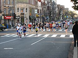 Runners in the popular National Marathon race in Washington, D.C.