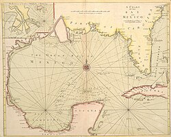 English nautical chart from 1700 labels the body of water "the Great Bay of Mexico"