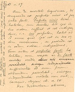 A rare 1899 handwriting sample of Eugenio Pacelli with text in Latin