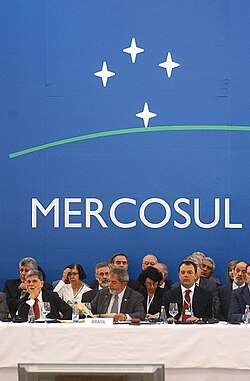 Celso Amorim, Luiz Inácio Lula da Silva, Sérgio Cabral Filho during the leadership of Mercosur/Mercosul