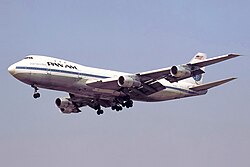 A Boeing 747 in 1978 operated by Pan Am.