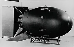 The first nuclear weapons were gravity bombs, such as the "Fat Man" weapon dropped on Nagasaki, Japan. They were large and could only be delivered by heavy bomber aircraft