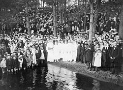 The baptism ceremony in Tampere on September 16, 1886