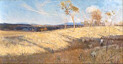 Arthur Streeton – Golden Summer, Eaglemont (1889), National Gallery of Australia. An example of Australian impressionism.