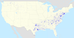 Map of Exxon's footprint in the United States as of August 2011
