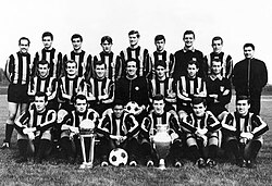 The Inter team which won the Intercontinental Cup in 1965