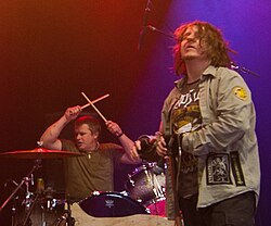 Former drummer Joey LaCaze and vocalist Mike Williams in 2011